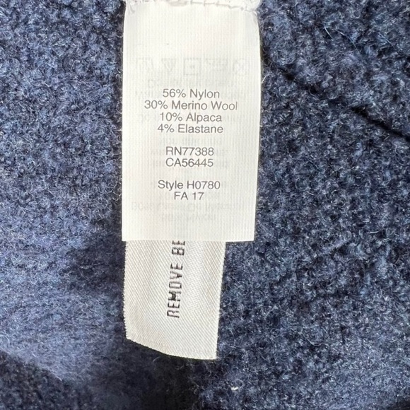 Madewell Chunky Cardigan Sweater Large Blue Open Front Alpaca Wool. EUC!! 🦙🧶 - Picture 6 of 9